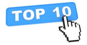 Social Media Button "Top 10" on White Background